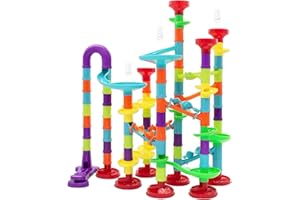 AN JING ZHI Marble Run Set for Kids - Marble Track Maze Race Games 113pcs Construction Building Blocks Toys STEM Learning Toy Birthday Gifts for Boys Girls Age 3 to 12