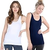 NIKIBIKI Women Seamless Wide Strap Basic Tank Top, Made in U.S.A, One Size