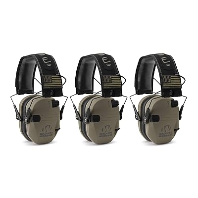 Walkers Razor Slim Electronic Shooting Muffs 3-Pack Bundle, Flat Dark Earth FDE (3 Items)