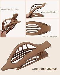 French Flat Hair Clips for Women - 6Pcs Flat Hair