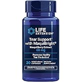Life Extension Tear Support with MaquiBright®, 60 mg, Maqui Berry Extract for Dry Eyes, Supports Eye Health, Encourages Tear Production, Gluten-Free, Non-GMO, 1 Daily, Vegetarian, 30 Capsules