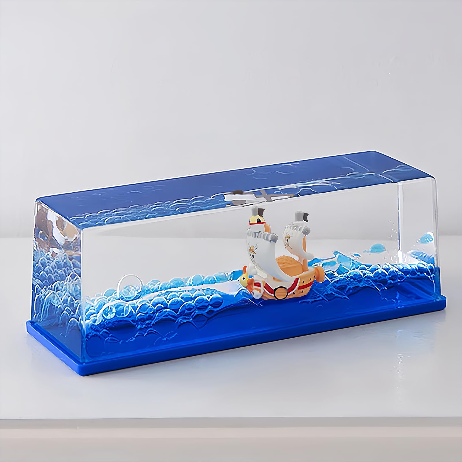 Photo 1 of Generic Unsinkable Ship Thousand Sunny Pirate Ship in a Bottle Box, Non Sinking OP Anime Boat Model Fluid Drift Bottle Decorations Desk Decor Ornament for Boys Girls Gift (Thousand Sunny-c)