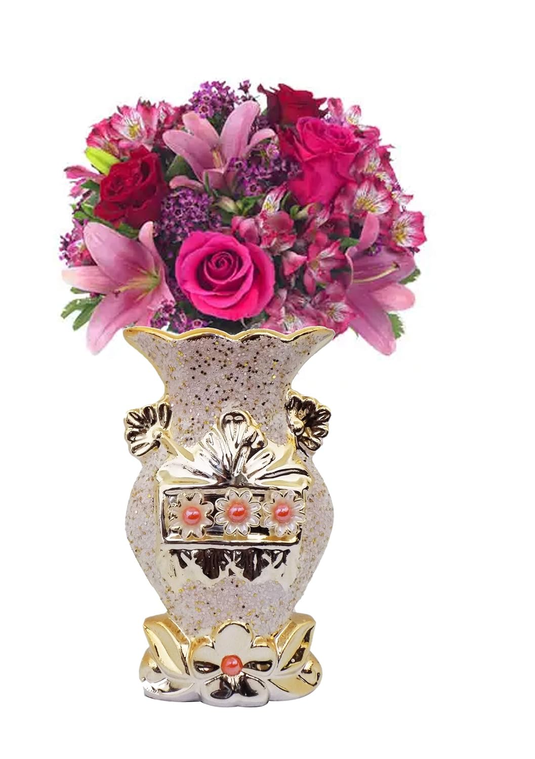 Buy Prime Glitter Flower Vase For Dining Table And Living Room