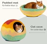 MEOWFIA Cat Cave Premium Felt Cat Bed Handmade Merino Wool Tucson Sunset Medium view 4