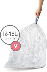 simplehuman CW0277 Code V Custom Fit Bin Liner 60 Pack Clear view 2