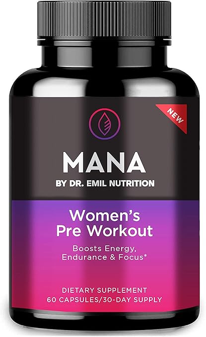 Amazon Com Mana By Dr Emil Nutrition Preworkout Capsule For Women Boost Energy Endurance Strength And Focus 30 Servings Health Personal Care