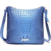 Makcr Joacbv Shoulder Crocodile Flat Handbags for Women trendy Ladies Shoulder Bag Embossed Pattern Leather Crossbody Purse