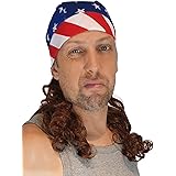 Mullet Headband Skull Cap Freebird USA Costume Wig