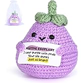 LOCOODAY Emotional Support Purple Eggplant,Positive Crochet Eggplant Inspirational,Positive Birthday Gifts for Women Men Friends Family Yourself,car Decor,Desk Ornament,Living Room Ornament