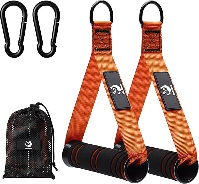 Slim Panda Exercise Handles Heavy Duty Resistance Band Cable Attachments Black