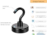 Neosmuk Black Magnetic Hooks Heavy Duty 4 Pack 45kg Extra Strong with Metal Hook view 2