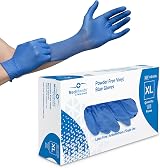 Farla MediHands Blue Extra Large Vinyl Gloves Box of 100 Powder Free Latex Free