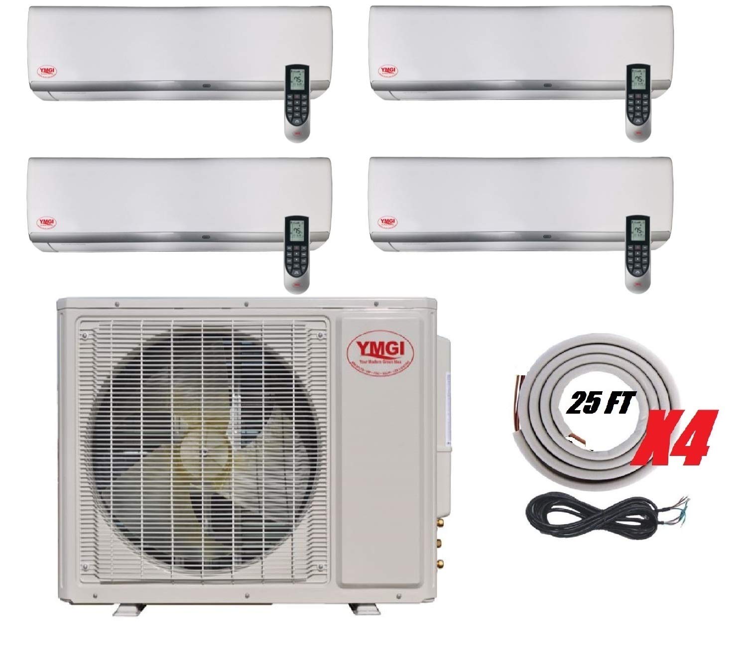 YMGI Quad Zone Wall Mount Ductless Mini Split Air ...