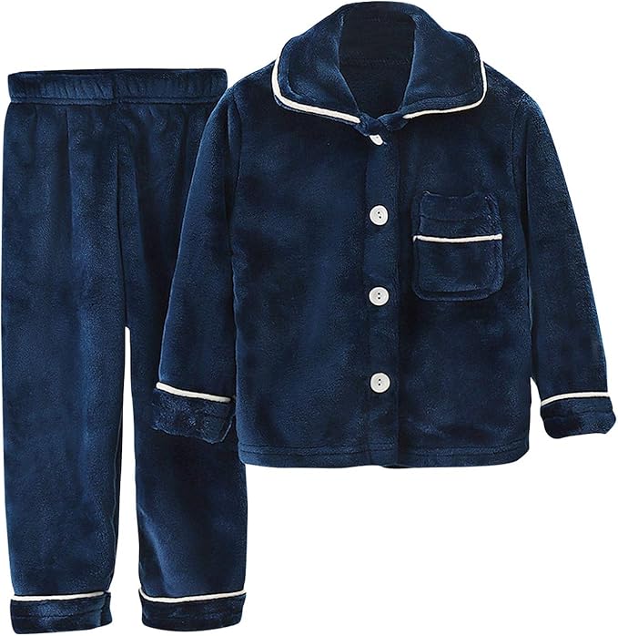 Children Sleepwear Set Girls Pajamas Warm Winter Fleece Pjs Tops and
