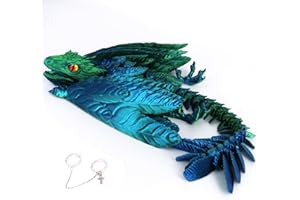 ACOCOFE 3D Printed Dragon Feathered Wyvern Dragon Toys,16 inch Large Fidget Articulated Dragon with Wings,Large Desktop Pet 3D Printed Toys (Laser Green)