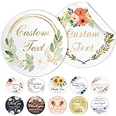 Custom Personalized Stickers Label for Wedding Favors Business Logo Birthday Party Customized Sticker Vinyl Labels Customize Gift Label Stickers 50-1000 Pack