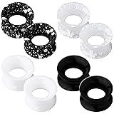 OUFER 8PCS Silicone Ear Gauges Flexible Ear Tunnels