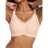 GXOULRRA V Lace Wireless Jelly Bra Seamless Push Up Bras for Women No Underwire Full Coverage Comfortable Sleep Bralette