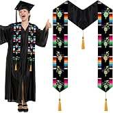 Halfchet Class of 2026 Mexican Graduation Stole 72'' Hispanic Embroidery Mexico Graduation Sash Sarape for Graduation 2026