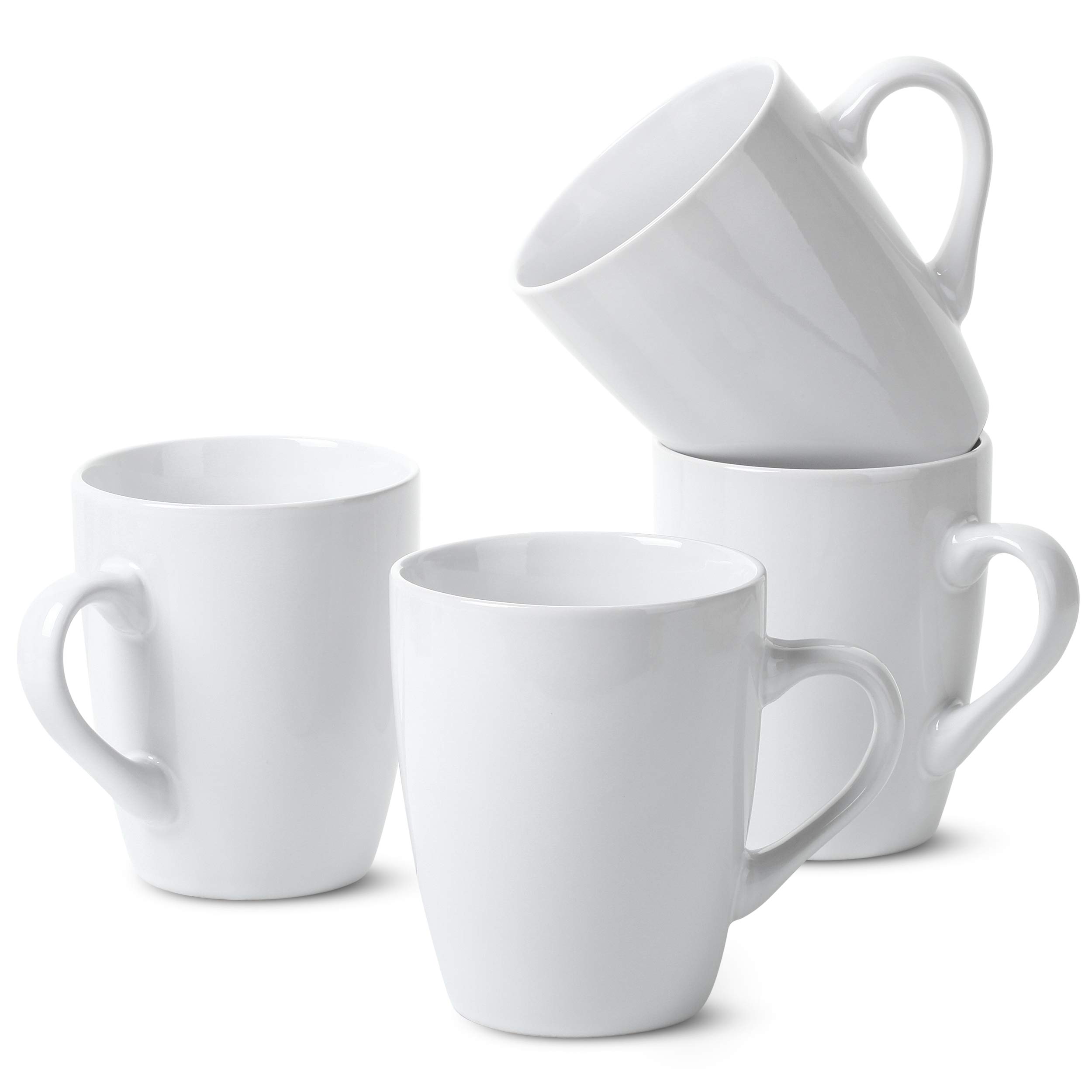 Photo 1 of White Coffee Mug Set, 4x12 oz, Fine Bone China Porcelain by Brew To A Tea