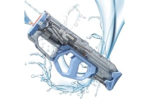 ENJOYS JOYFULLY Electric Water Gun for Adult & Kid,Automatic High Powered Pulse Shooter Squirt Guns,Automatic Reload Shooting Over 300 Blasts Blaster,Swimming Pool Outdoor Toy Game (Blue)