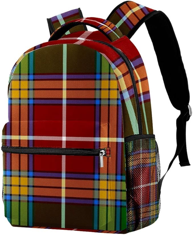 Tartan Baxter Scottish Graphic Backpack School Backpack Book Bag Casual