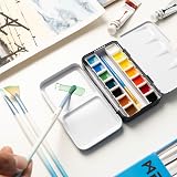 MEEDEN Watercolour Tin Case with 12 Half Pans, Sturdy & Reusable view 6