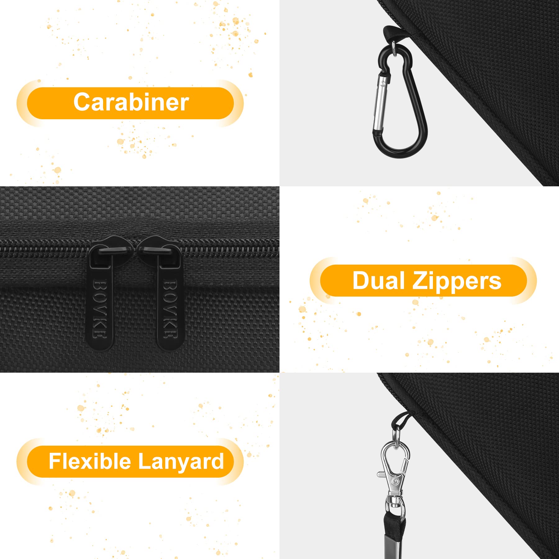 BOVKE Carrying Case for Garmin GPSMAP 64sx/66i/67/67i/66sr/66s/65s/78sc, Garmin inReach Explorer+ Hiking Handheld GPS and Satellite Communicator, Mesh Bag fit USB Cable and Accessories, Black