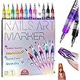 12 Colors Nail Art Pens Set, Nail Polish Pens, Nail Art Markers Doodle Pen For Kids Adults, Nail Art Tools For Dotting Drawin