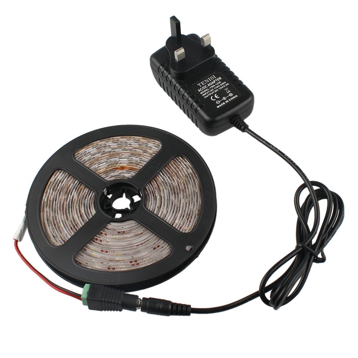 B2ocled 5m Waterproof LED Strip Decoration Kit Flexible 2835 SMD LED Ribbon Lights 12V Power Adaptor Daylight