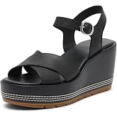 Sorel Women's Sunpeak Wedge Ankle Strap, Iced Tea/Snow, 7.5 Regular