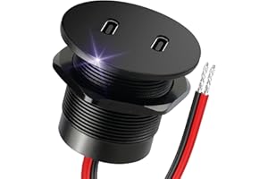 Obeaming 50W 12V USB Outlet Dual 25W USB-C Charger PD 3.0 Aluminum Fast Charging Socket, Replacement Car Charger Accessories for RV Camper Trailer Truck Boat Golf