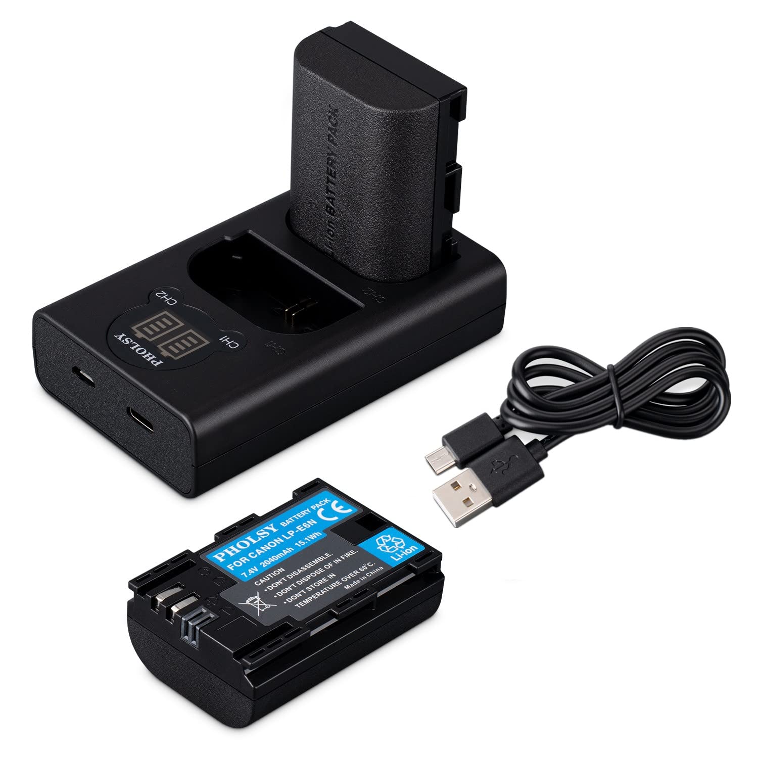 Mua LP E6N 2 Batteries 2040mAh & LP-E6N Battery Charger/LC-E6 LC-E6E ...