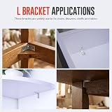 ZAVIA Angle Brackets 16 Pcs 25mm x 25mm Galvanised Steel Corner Brackets w/ view 5