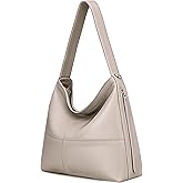 Morriloom Genuine Leather Hobo Bags for Women Crossbody Purses Work Tote Bag Designer Shoulder Handbags with 2 Straps