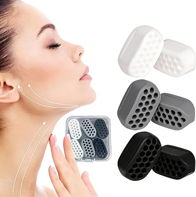 DHinkyoung 6 Pcs Jaw Exercisers Silicone Jawline Trainer 40/50/60 Lbs