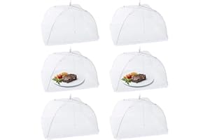 Homealexa 6 Pack 17" Mesh Food Covers, Outdoor Pop-Up Food Screen for Camping/Picnic/BBQ/Parties, Reusable Food Protector Tent Keeping Out Flies Bugs