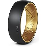 Rinfit Silicone Rings for Women & Men 7mm Wide, 2mm Thick - Matching Silicone Wedding Bands Sets - Rubber Ring Two-tone Patented Design
