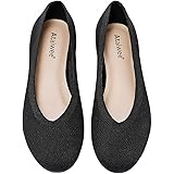 Ataiwee Women's Wide Width Flat Shoes，Plus Size Round Toe Slip on Wide Ballet Shoes.