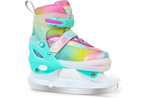LEVYTEMP Adjustable Ice Skates for Kids Boys Girls, Blades Iceskates Ages 3-12, Pink, Purple, Black, Blue Warm Ice Skating Sh