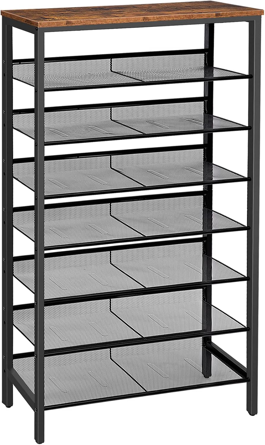HOOBRO Shoe Rack, Large Capacity Shoe Storage, Tall Shelf for 21-28 works of Shoes