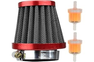 HIFORB 38mm Air Filter Plastic Inline Fuel Filters for Chinese GY6 50cc 139QMB Taotao ATM50 VIP Motorcycle Scooter Moped 110cc 125cc Apollo SSR Pit Dirt Bike Red