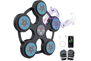 BVK Music Boxing Machine, Smart Bluetooth Trainer With Gloves, Wall Mount for Adults, Shockproof Silent, Target Workout Equipment for Home, Office, Gym