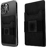 Groove Life Black Leather Groove Wallet Go - Men's Minimalist Interchangeable microsuction technology Credit Card Holder with Magsafe, cash strap. Lifetime Coverage