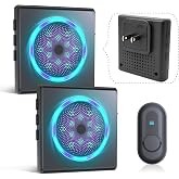 CallToU Hearing Impaired Doorbell, Loud Wireless Chime with Flashing Light | Sound + light alerts for seniors, 0-100dB volume, silent mode, 1000ft range, 1 IPX5 button, pre-paired with 2 receivers