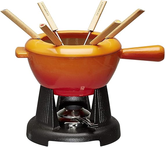 Le Creuset Cast Iron Gourmet Fondue Set, Volcanic Amazon.co.uk