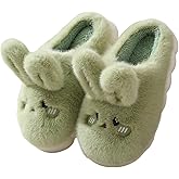 WYIKE Women's Warm Plush Bunny Animals Slippers Adult Cotton Men's Indoor non-slip Home Thick Bottom Slippers for Winter