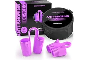 COMMANDING LIFE Anti Snoring Devices – Nasal Dilators - Nose Clips for Snore Relief & Better Sleep – Comfortable Silicone Snore Stopper – Anti Snoring Nose Vents – 8 Pack + Travel Case (Purple)