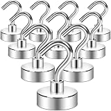 Neosmuk Magnetic Hooks 20kg Heavy Duty 10 Pack Silvery White