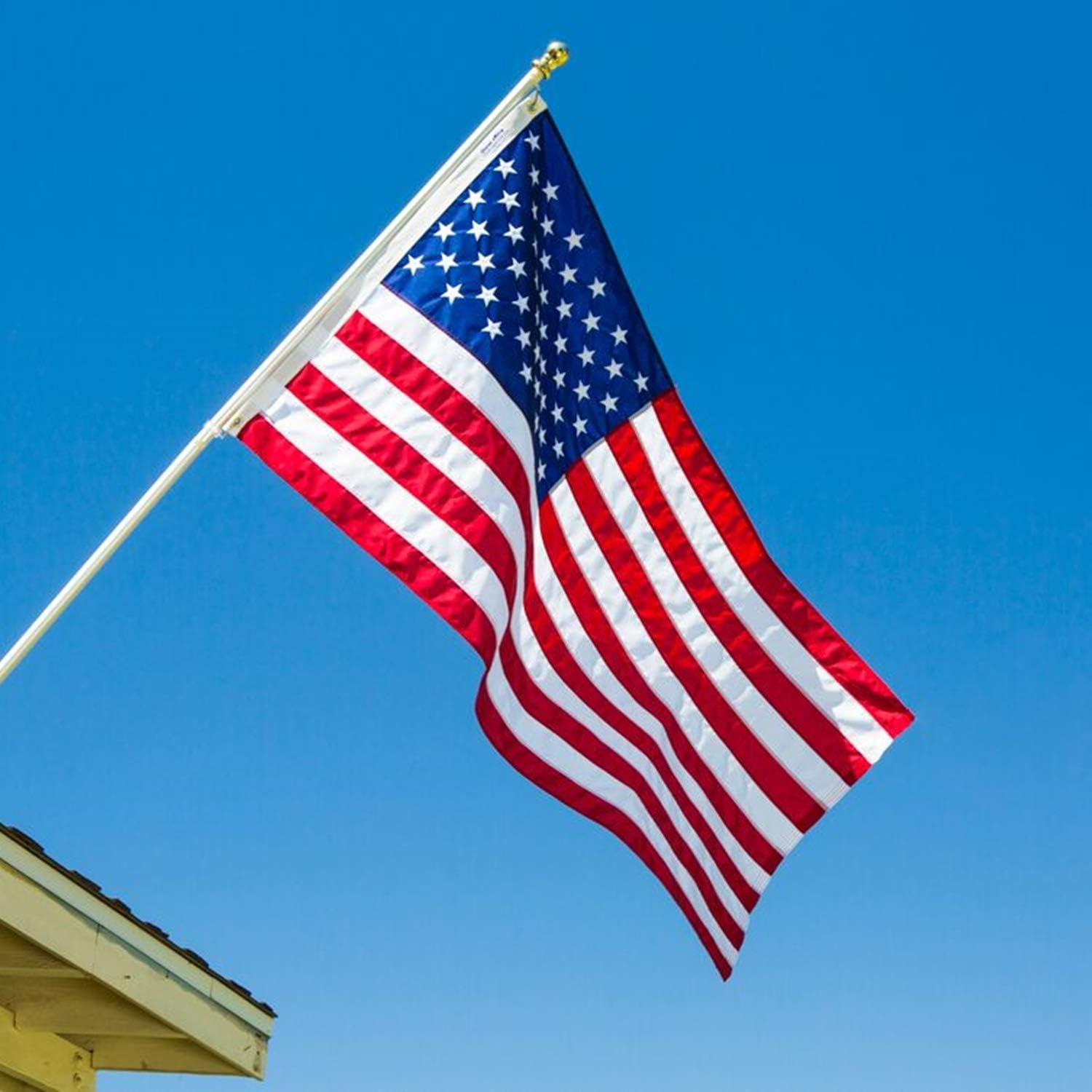 Grace Alley American Flag: 3x5 FT US Flag - 100% Made in USA. Embroidered Stars, Sewn Stripes and Brass Grommets. Fade Resistant, Heavy Duty, Long Lasting Nylon for Outdoor Durability. : Garden & Outdoor